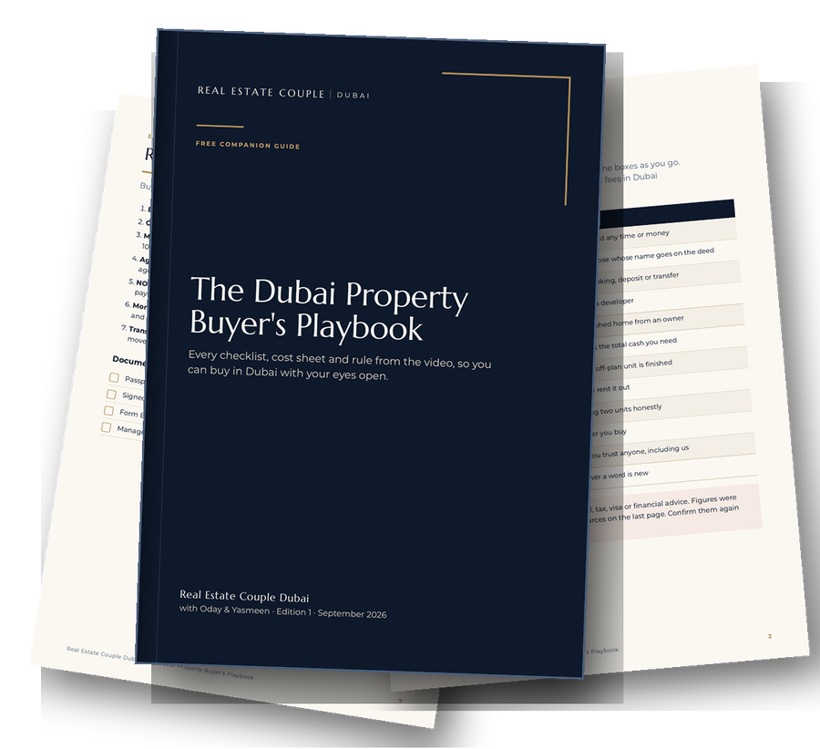 The Dubai Property Buyer's Playbook, cover and inside pages